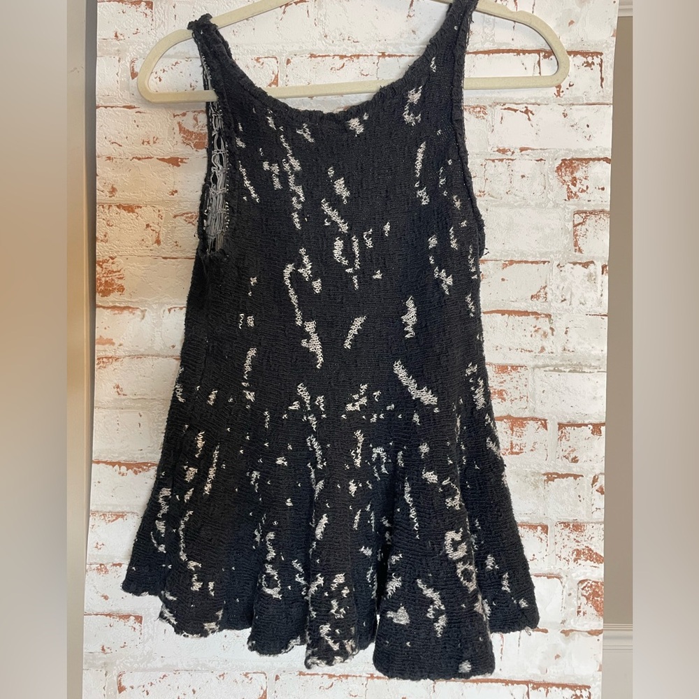 Free People Black and White Knit Top Size S